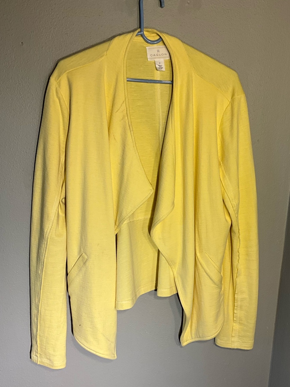 Caslon Yellow Open-Front Draped Women's Sweater M
